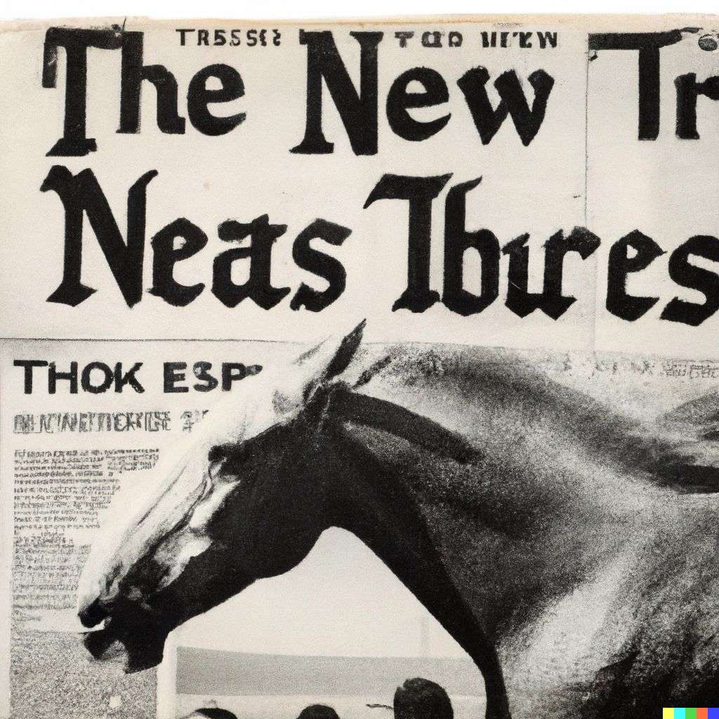 a horse, front page of The New York Times, 1960
